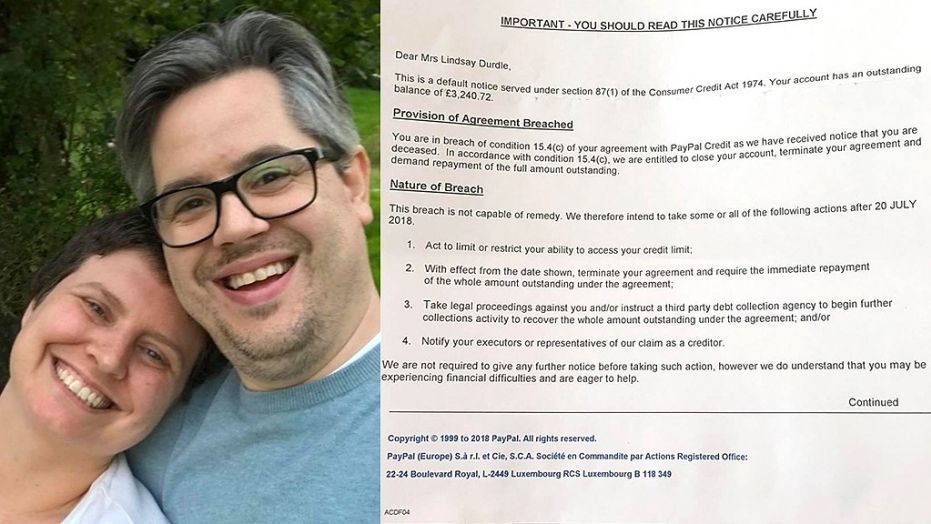 Debt Recovery Automation - Paypal causes distress to grieving spouse