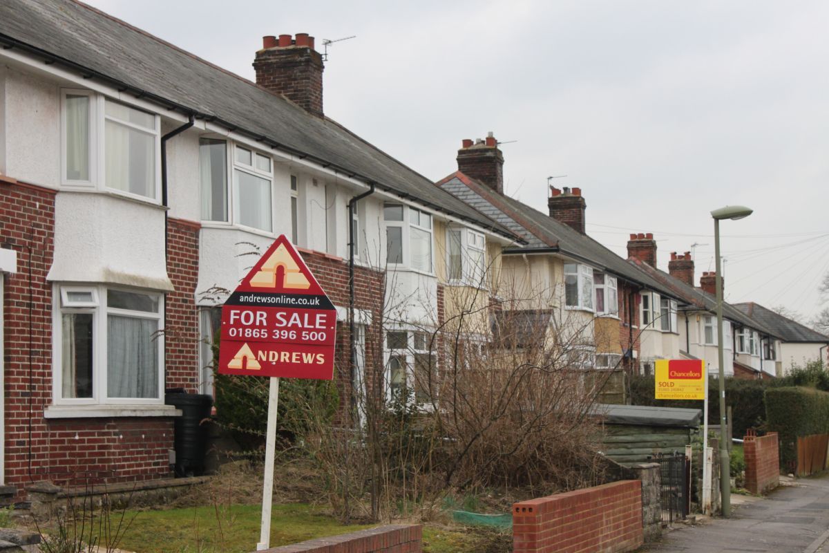 row of houses for sale